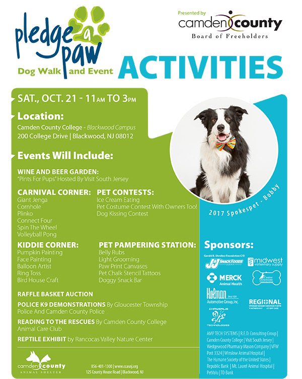 Pledge-a-paw Dog Walk to Benefit Camden County Animal Shelter | Camden  County, NJ